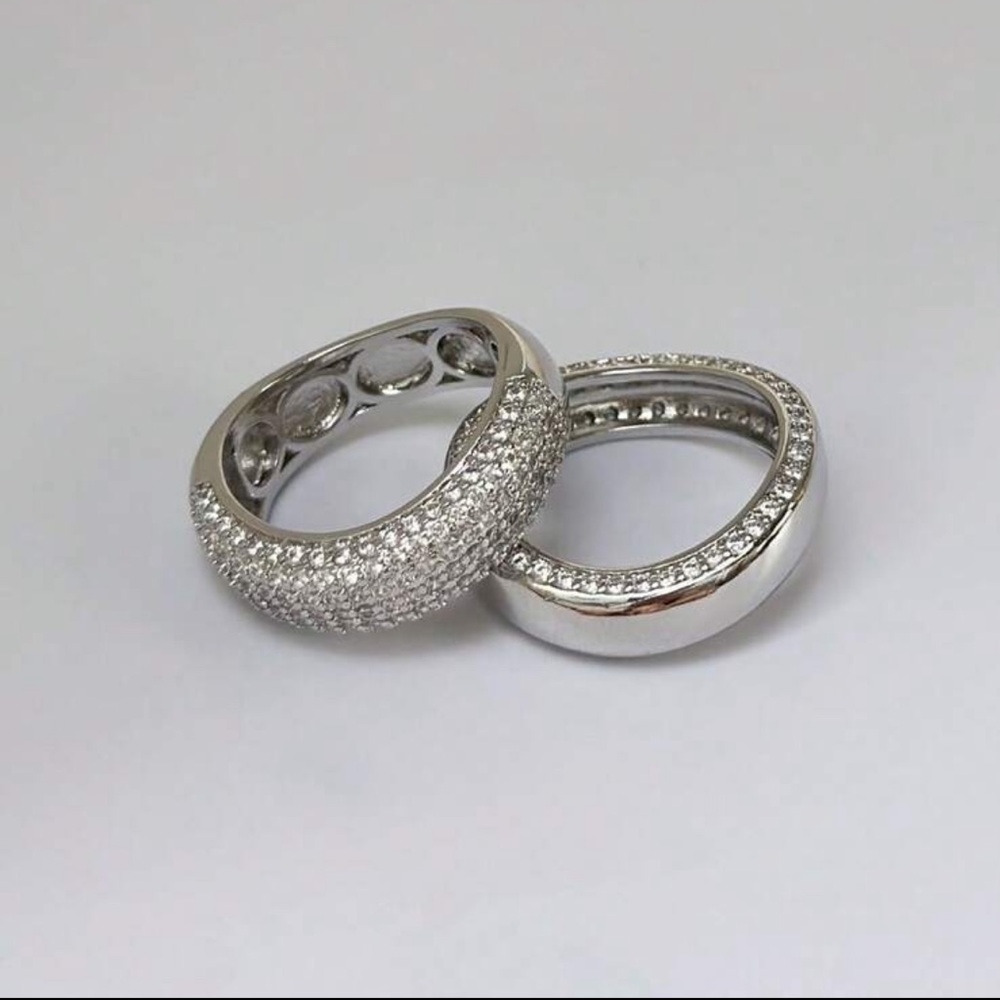 Crystal Pavé Dome Ring in Silver Tone - Women Jewelry